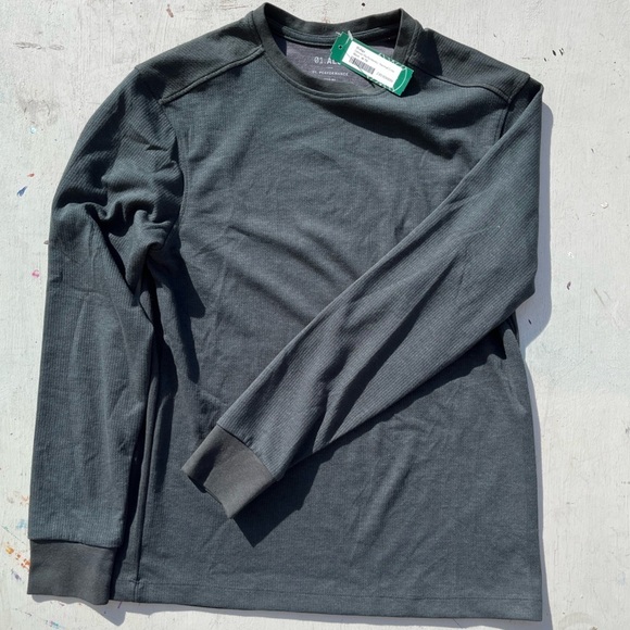 Men's NWT 01.Algo T-Shirt Gray Waffle-Knit Performance M QuickDry Stretch Active - Picture 9 of 11
